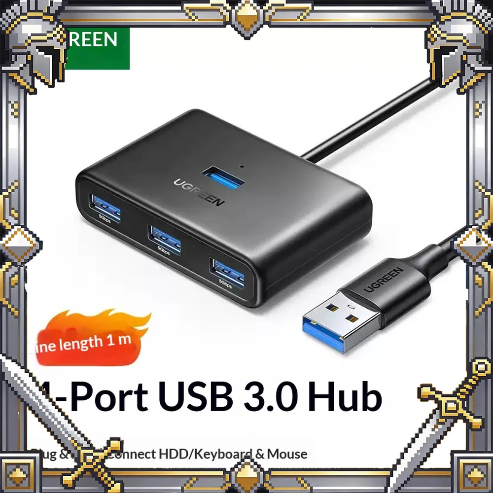 UGREEN 15697 CM688 USB 3.0 Hub 1m 4-Port High-Speed Splitter Adapter for Laptop Desktop PC
