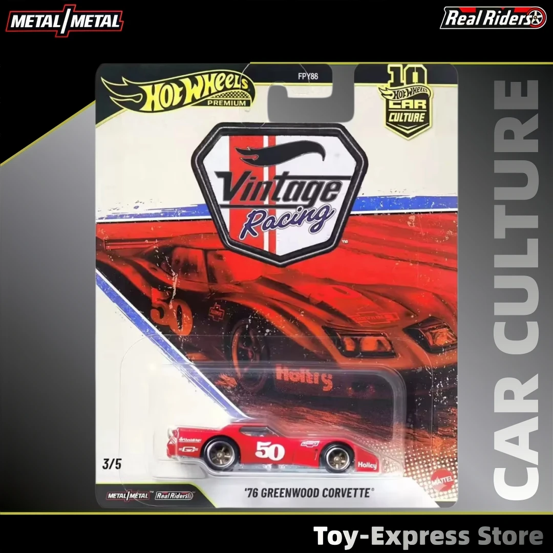 

Hot Wheels Premium 2026New Car Culture 76 Greenwood Corvette Vintage Racing Retro Collectible 1:64 Diecast Car Model Vehicle Toy