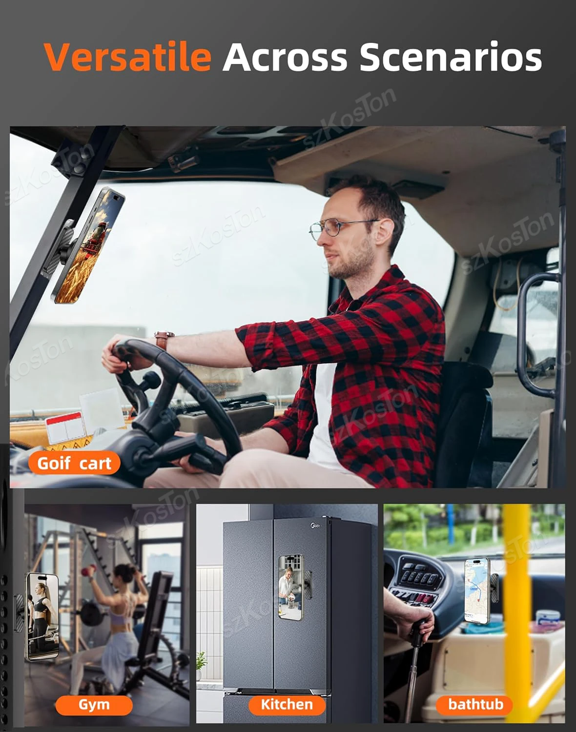 360 °   조절 가능한 자석 휴대폰 홀더 체육관 운동 기록용 휴대폰 스탠드 골프 카트 액세서리 아이폰 17-12 시리즈용