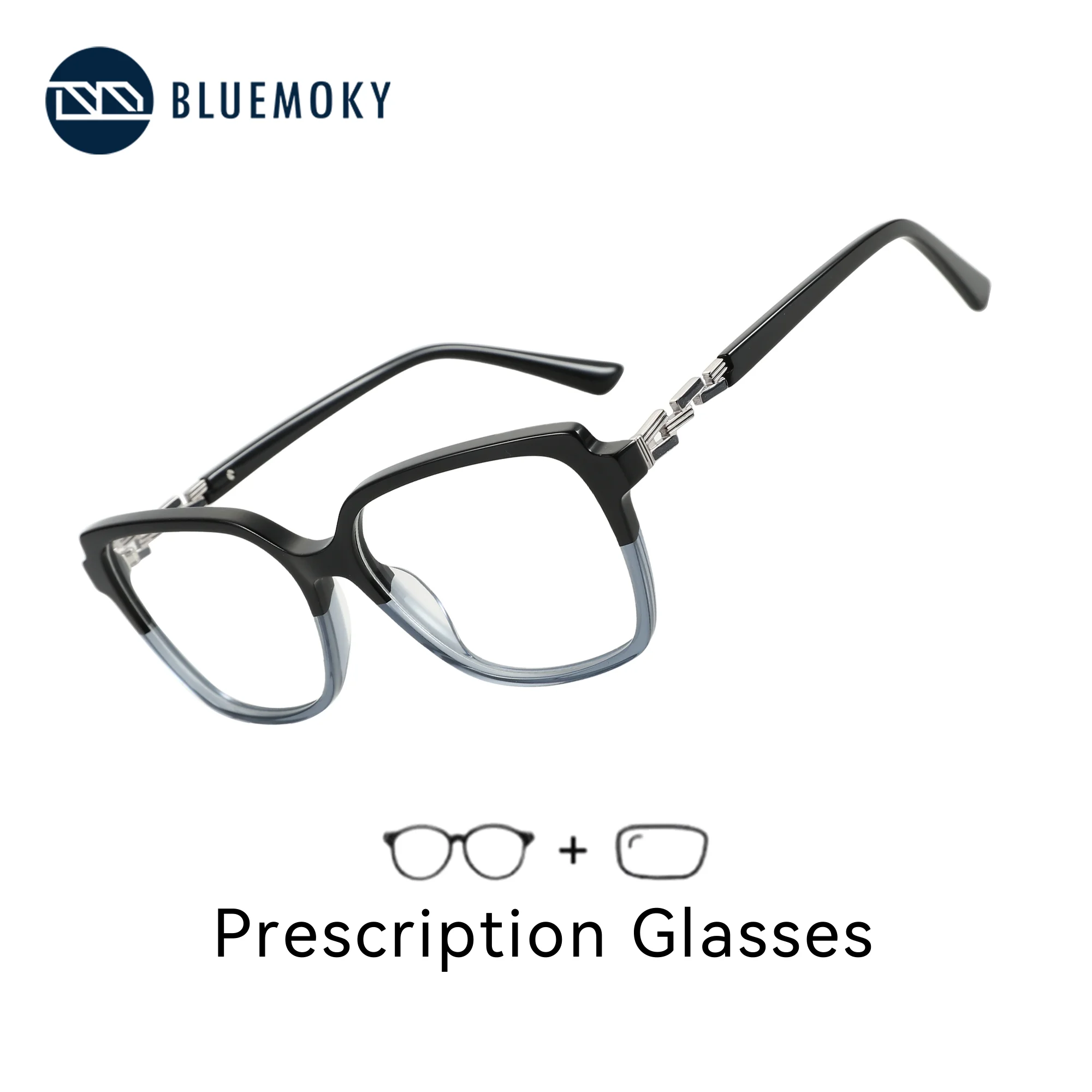 

BLUEMOKY L Size Butterfly Prescription Glasses For Women Acetate Photochromic Optical Lenses With Custom Recipe