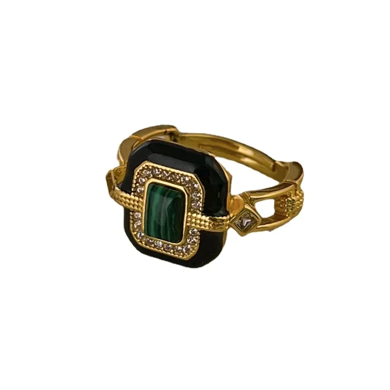 Fashion Jewelry Vintage Temperament Stone Metallic Rings For Women 2024 Trend New Delicate Design Accessories