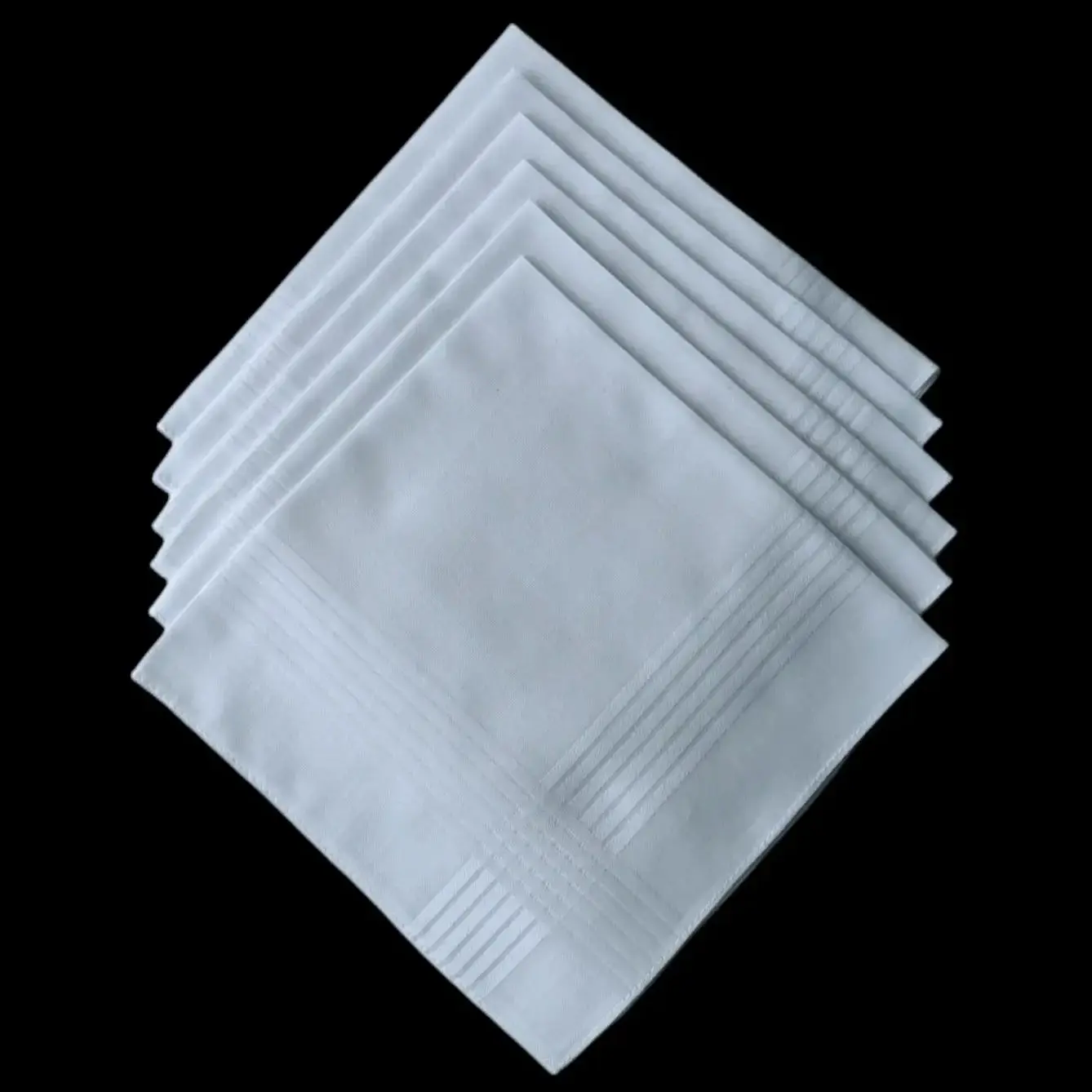 Thin feel Cotton 40cm pure white handkerchief. Business suit napkin restaurant handkerchief 6PCS