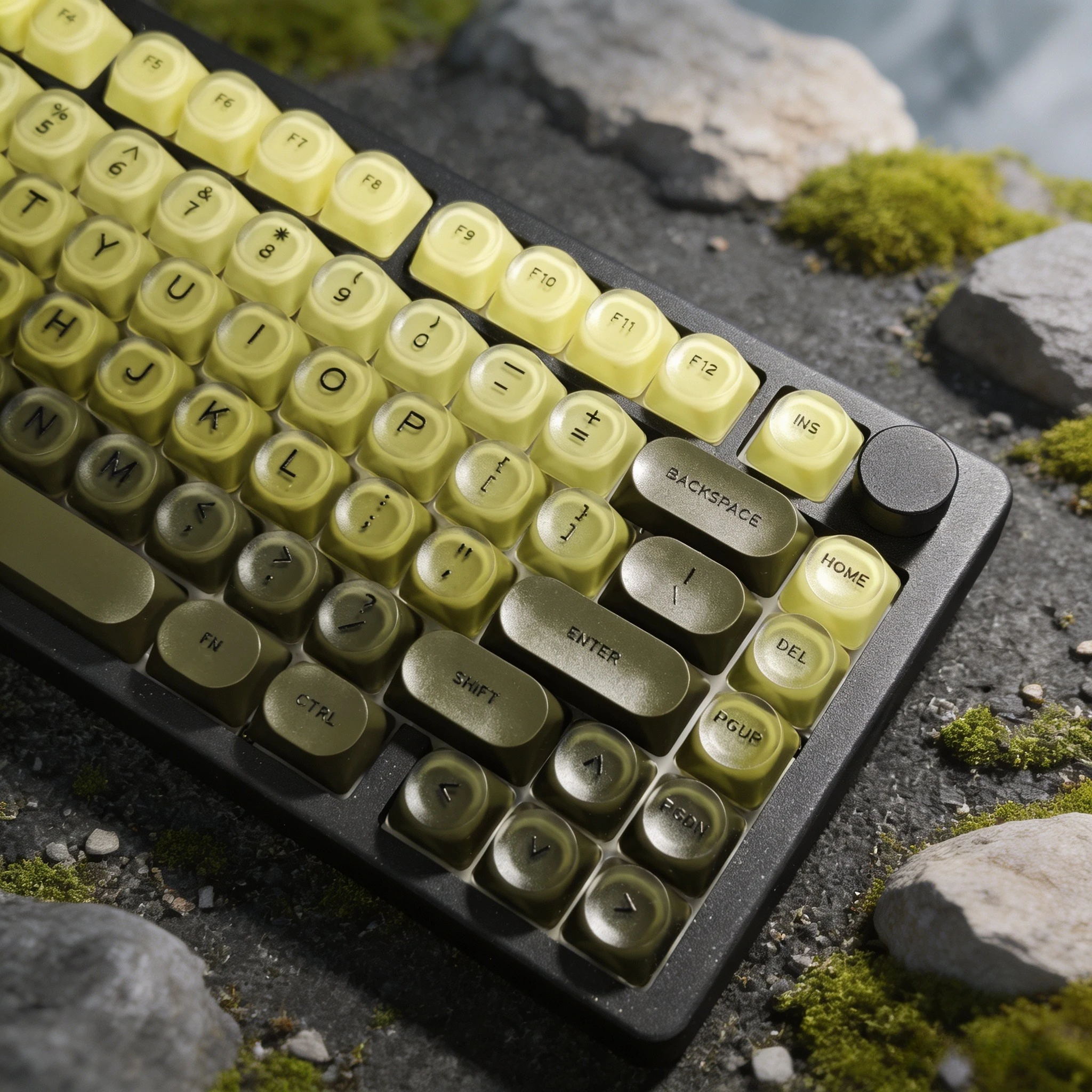 Crystal Green Gradient Keycaps Set Custom DIY Gaming Mechanical Keyboard PBT Purple Key Caps Set for Keyboard 68 70 80 90 100