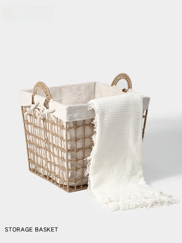 

Large Capacity Woven Laundry Basket Bedroom Clothes Sorting Storage Basket High Aesthetic Bathroom Bathroom Laundry Basket