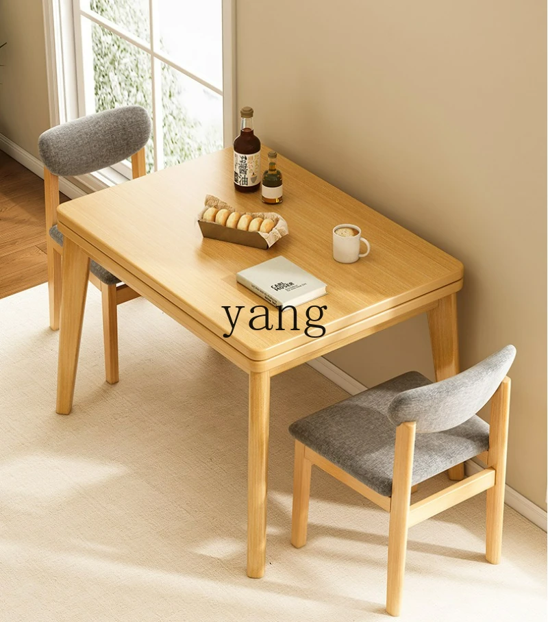 Picture 4: LTT folding dining table household small apartment retractable dining table solid wood legs multi-functional dining table