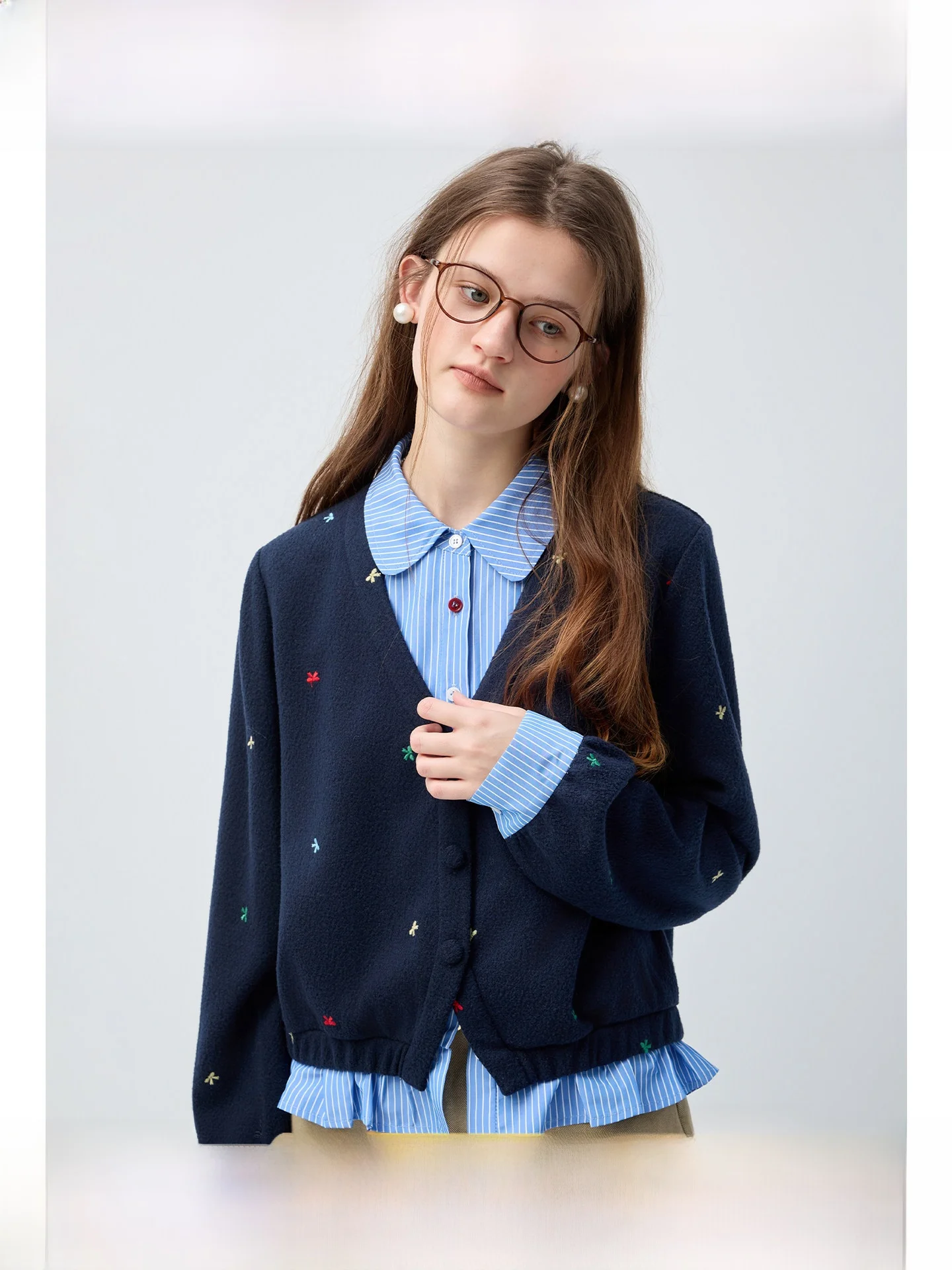 

Вязаный кардиган большого размера с длинными рукавами, в полоску, повседневный, весенняя новинка для полных женщин, удобный, дышащий, в корейском стиле