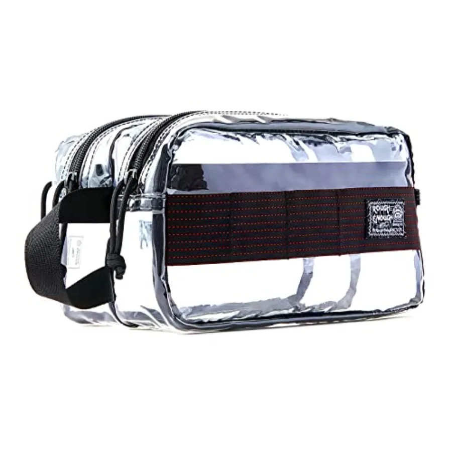 

Rough Enough Clear Travel Toiletry Bag for Men Women Traveling Toiletries Essentials Shaving Hygiene Dopp Kit