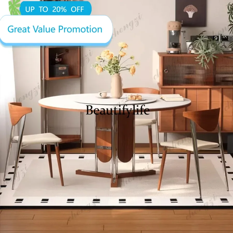 Bauhaus Italian High-end Dining Table Zen Vintage-style Dining Tables Slab Minimalist Simplicity Furniture Tavoli Da Pranzo
