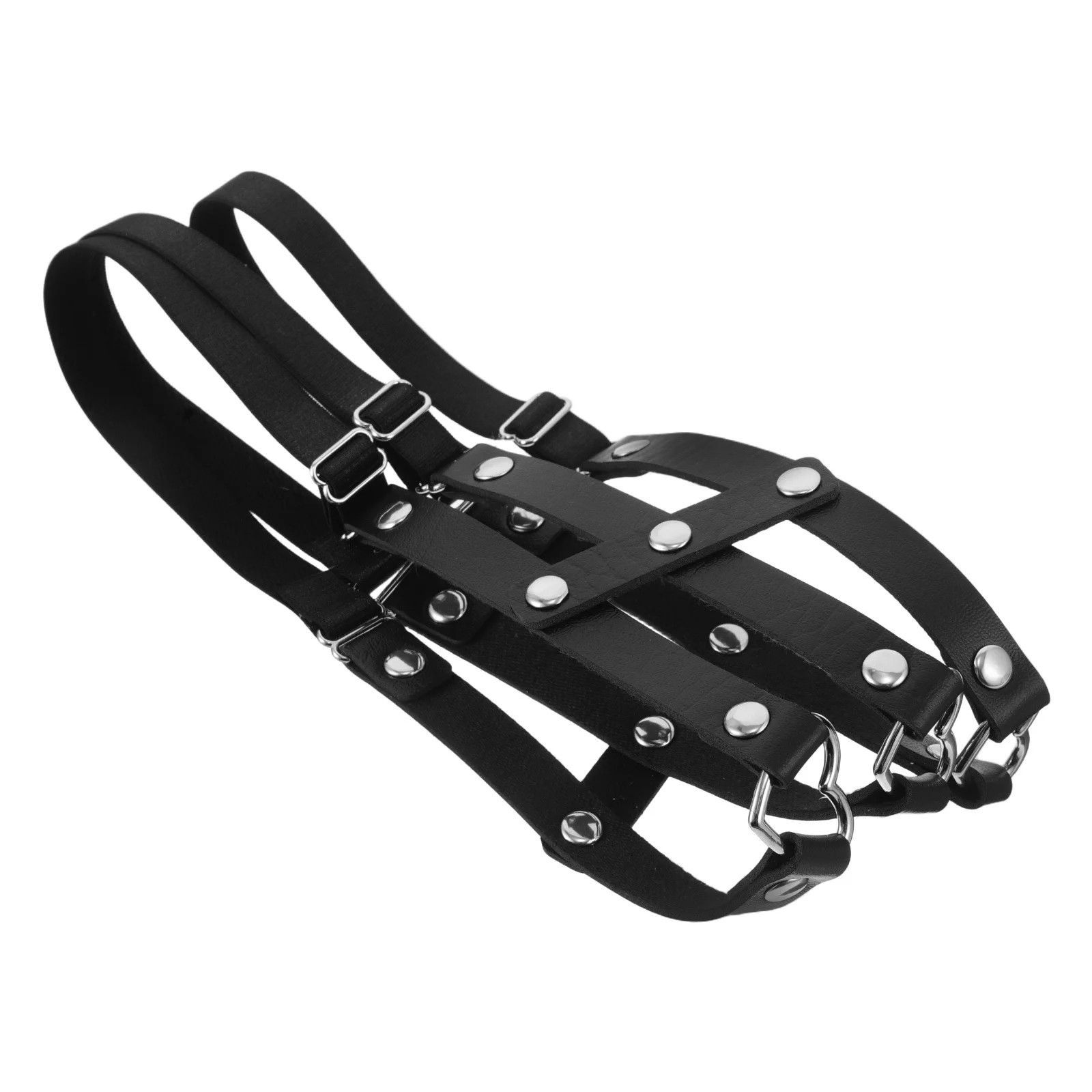 

Punk Garter Belt Women Adjustable PU Three-Row Design Elastic Thigh Straps Rock Parties Daily Wear Leg Garters