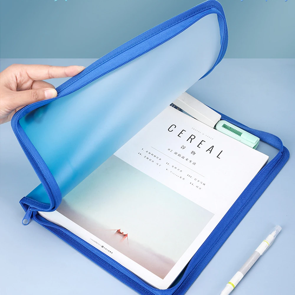 

A4 Zipper File Bag Thickened Pp Storage Bag Office Data File Bag Three-Dimensional Waterproof File Folder For Office Student