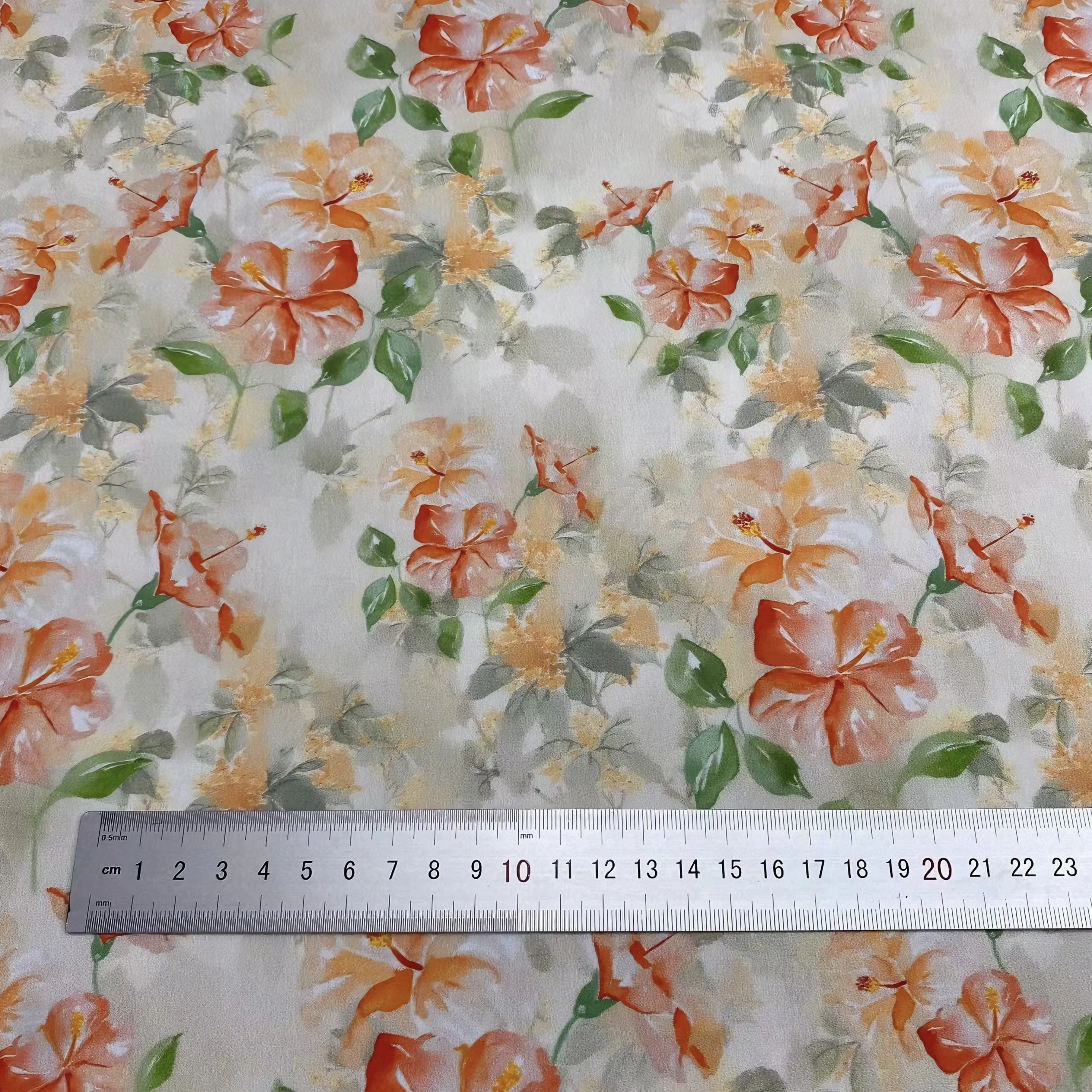 Lightweight 100% Cotton Fabric with Watercolor Hibiscus Print Suitable for DIY Summer Ieisure Shirt Dress Design view 2
