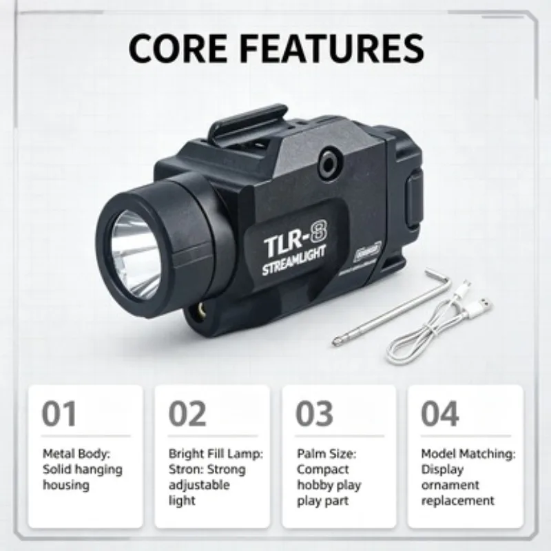Outdoor Portable Play Fitting Metal Hanging TLR-8 Adjustable Bright Fit Handheld Palm Model Accessory Parts