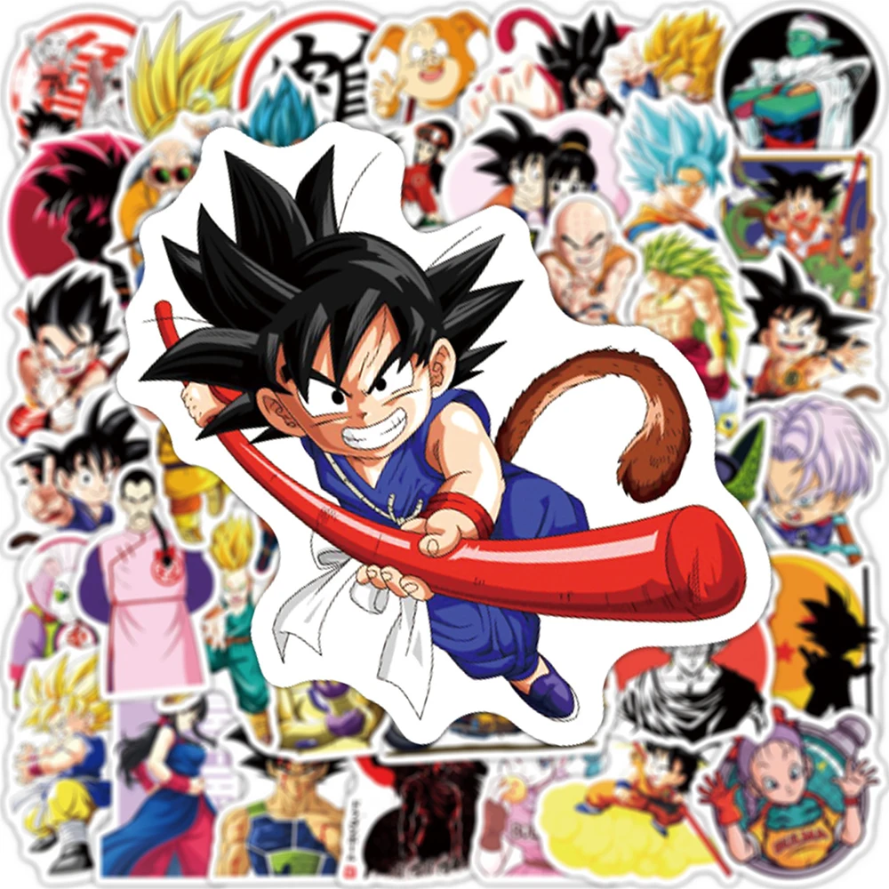 

10/30/50/100pcs Cool Anime Dragon Ball Stickers for Kids Waterproof DIY Skateboard Suitcase Laptop Son Goku Cartoon Sticker Toys