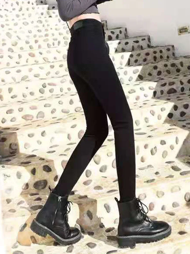 Femmes maigre Stretch crayon jean mode coréenne taille haute Vintage mince Denim pantalon printemps automne nouveau Streetwear solide Vaqueros