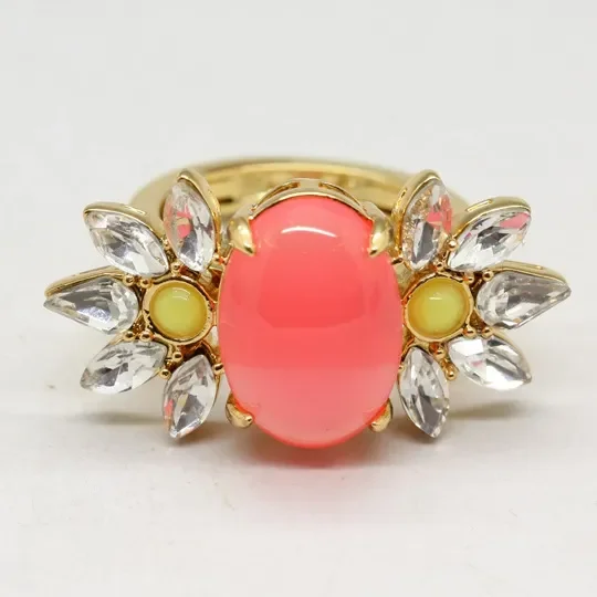 

Европейский и американский нишевое кольцо с розовым камнем и цветком, кольцо с подсолнухом, ювелирные изделия, оптовая продажа