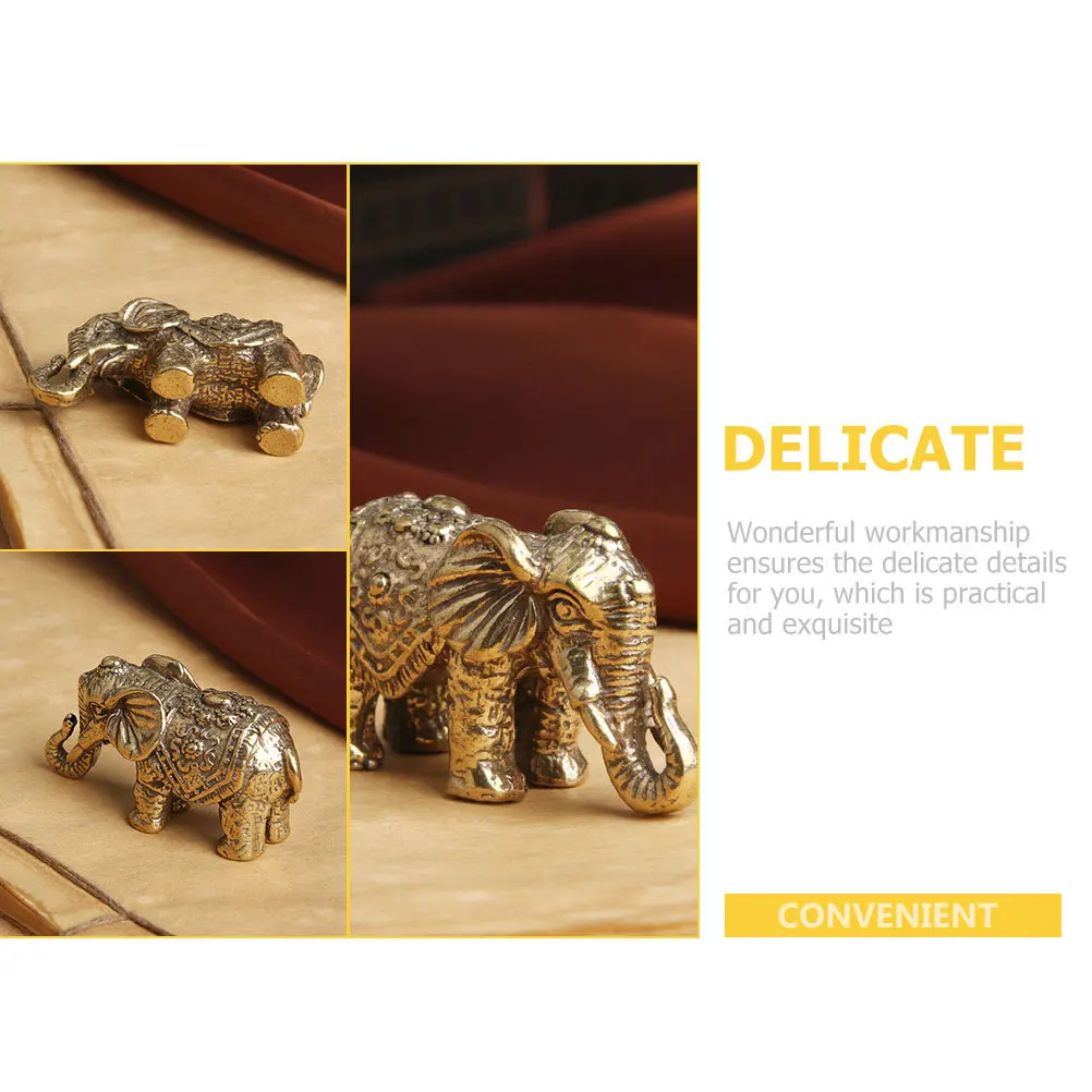 

Exquisite Brass Elephant Decor Lifelike Tabletop Adornment Perfect for Indoor Display 126 Brass Elephant Figurine