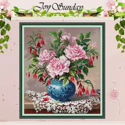 Roses and Fuchsia Patterns Counted Cross Stitch Set DIY 11CT 14CT 16CT Stamped Cross-stitch Kit Embroidery Needlework Home Decor