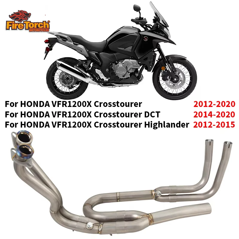 For HONDA VFR1200X Crosstourer DCT Highlander 2012 - 2020 Motorcycle Exhaust Systems Titanium Alloy Front Link Pipe Espace Moto