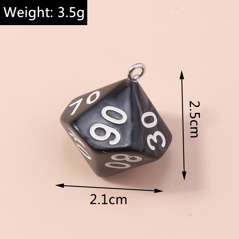 Leslie 5 teile/satz Acryl Würfel Spiel Requisiten Pädagogisches Spielzeug Facettenreiche Digitale Würfel für DIY Schmuck Machen Zubehör – Detail 19