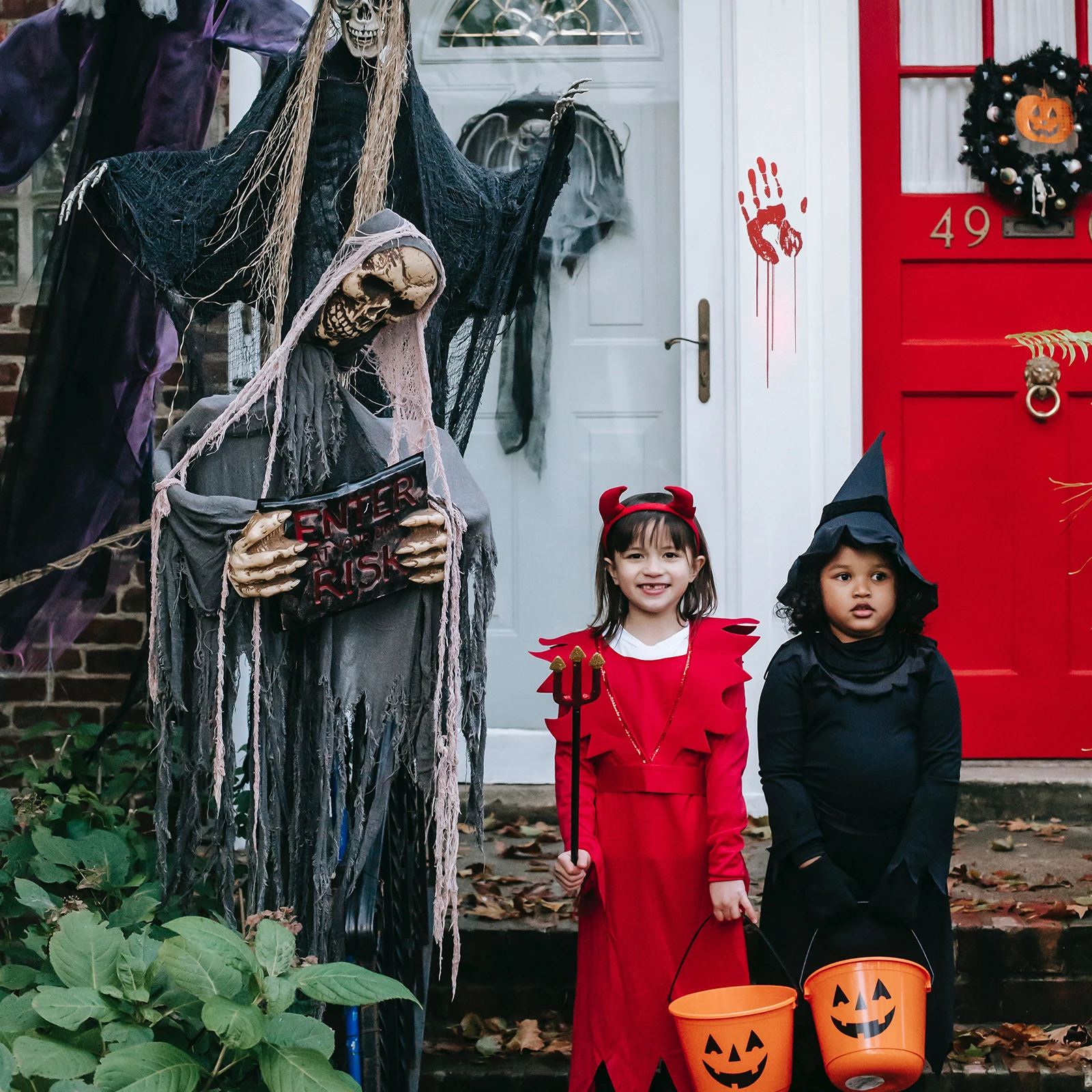 

Кровь отпечатков руки след наклейка Хэллоуин наклейки декор страшное окно стены вечерние украшения декоративные