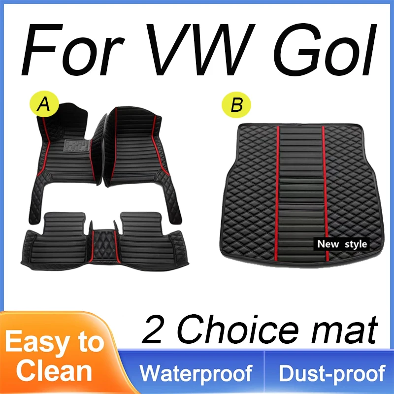 

Custom Automotive Car Floor Mats For VW Gol 2018 2019 2020 2021 2022 Auto Luxury Leather Men Women Car Mats Full Coverage