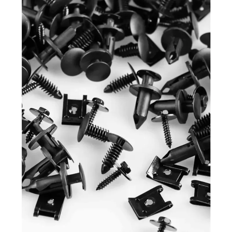 120Pcs Fender Liner Engine Splash Shield Hex Head Screw U Nut Kit Nylon Bumper Fastener Retainer Plastic Clips For Car