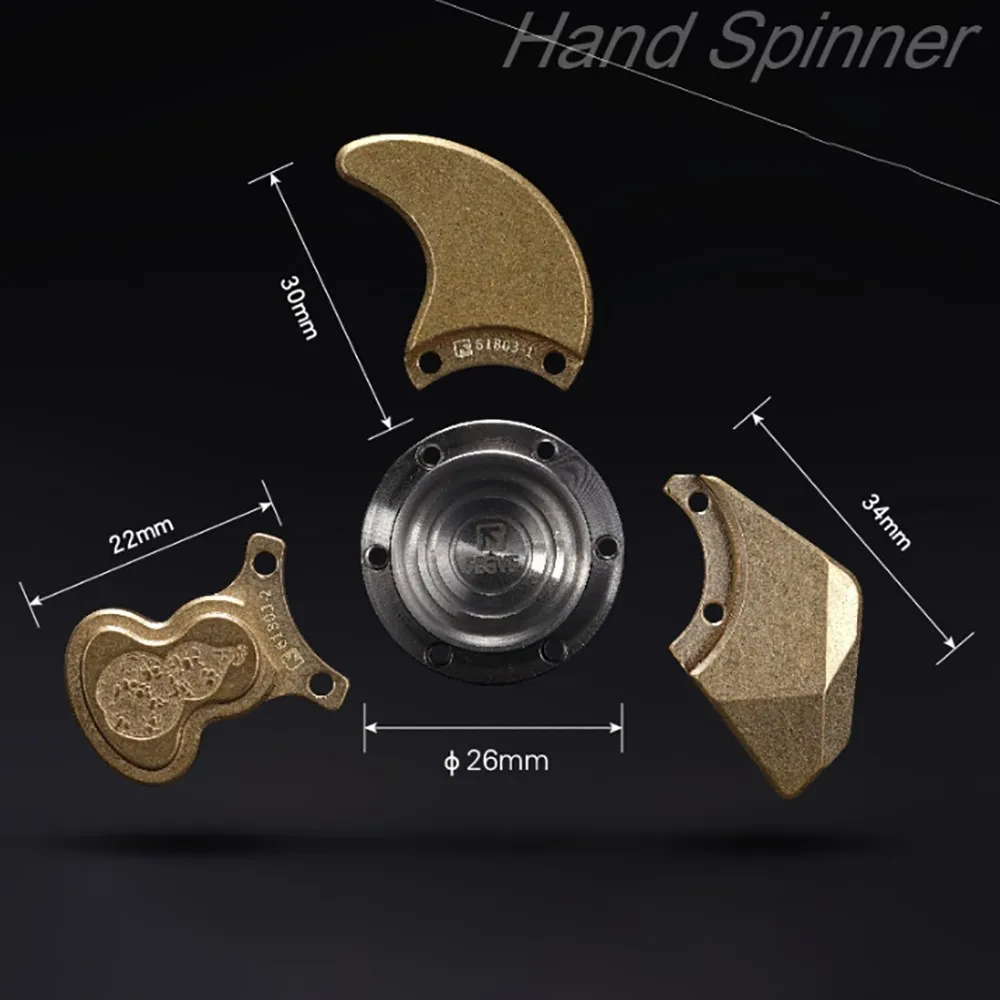 Fegve edc latão aço inoxidável fidget spinner três lâminas fidget spinner novidade brinquedo ansiedade alívio gadgets