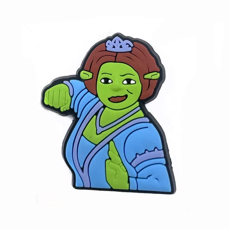 1Pcs Shrek DIY Cartoon Shoe Buckle Wholesale Anime Figure  Accessories Charms Jibz Slippers Decorations Birthday Gift