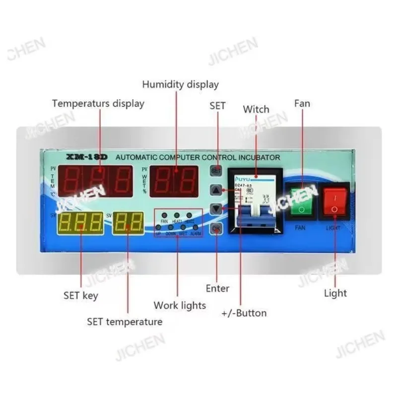 

TZZ для XM-18D контроллер инкубатора термостат автоматический инкубатор интеллектуальная температура и влажность