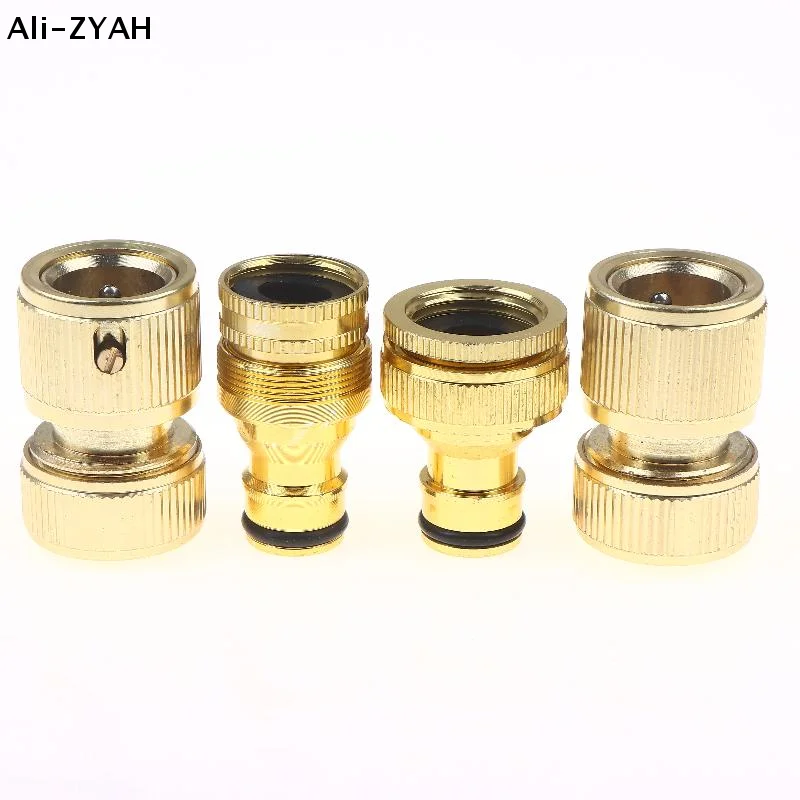 【A1】2pcs Standard Aluminum Hose Connector Set - 4/6'' Tap Fitting Quick Connect For Garden Pipes Hose Connector