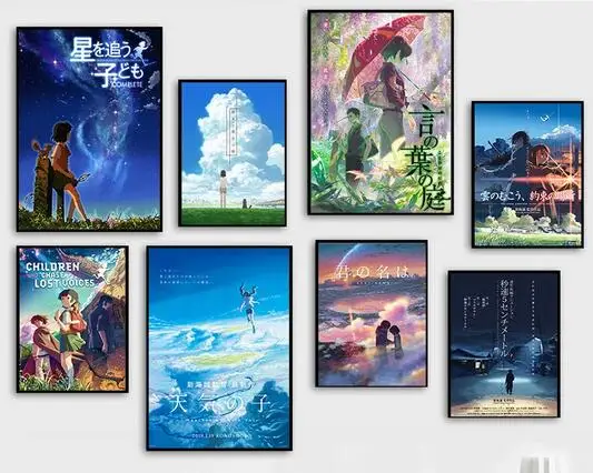 Japan Anime Makoto Shinkai, Print Art Canvas Poster,Living Room Decor, Home Wall Picture