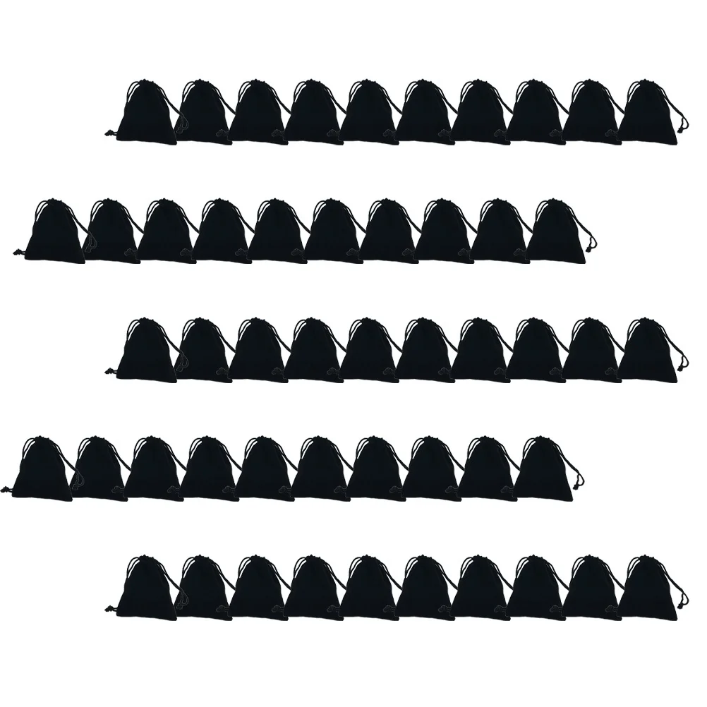 

50Pcs Gift Drawstring Pouch Velour Jewelry Storage Container Portable Organizer Bag for Cosmetics Candies Keepsakes Neat Drawer