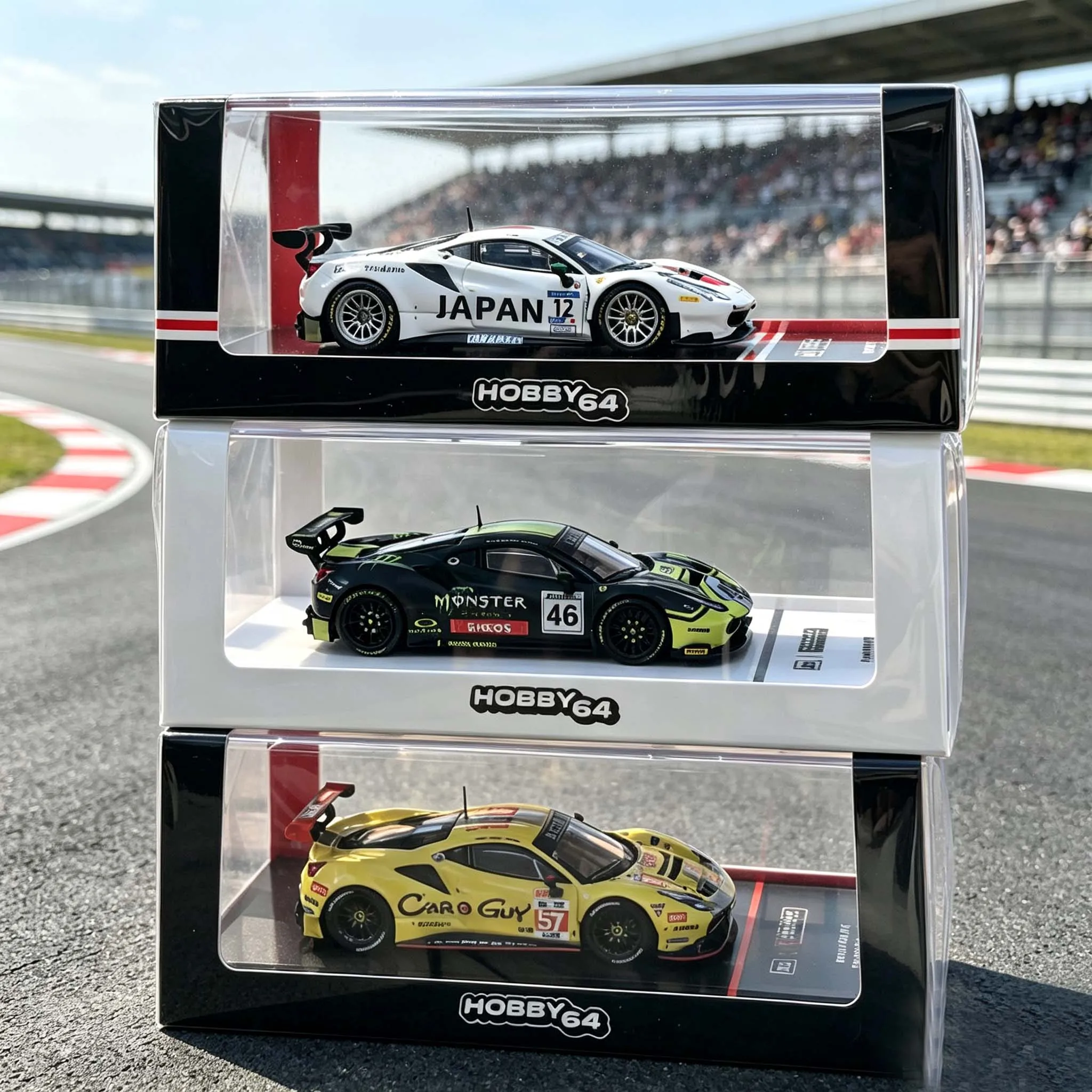 En stock 1:64 488 GT3 modèle de voiture de course en alliage, modèle de voiture statique en métal moulé sous pression, objet de démonstration créatif, cadeau de vacances
