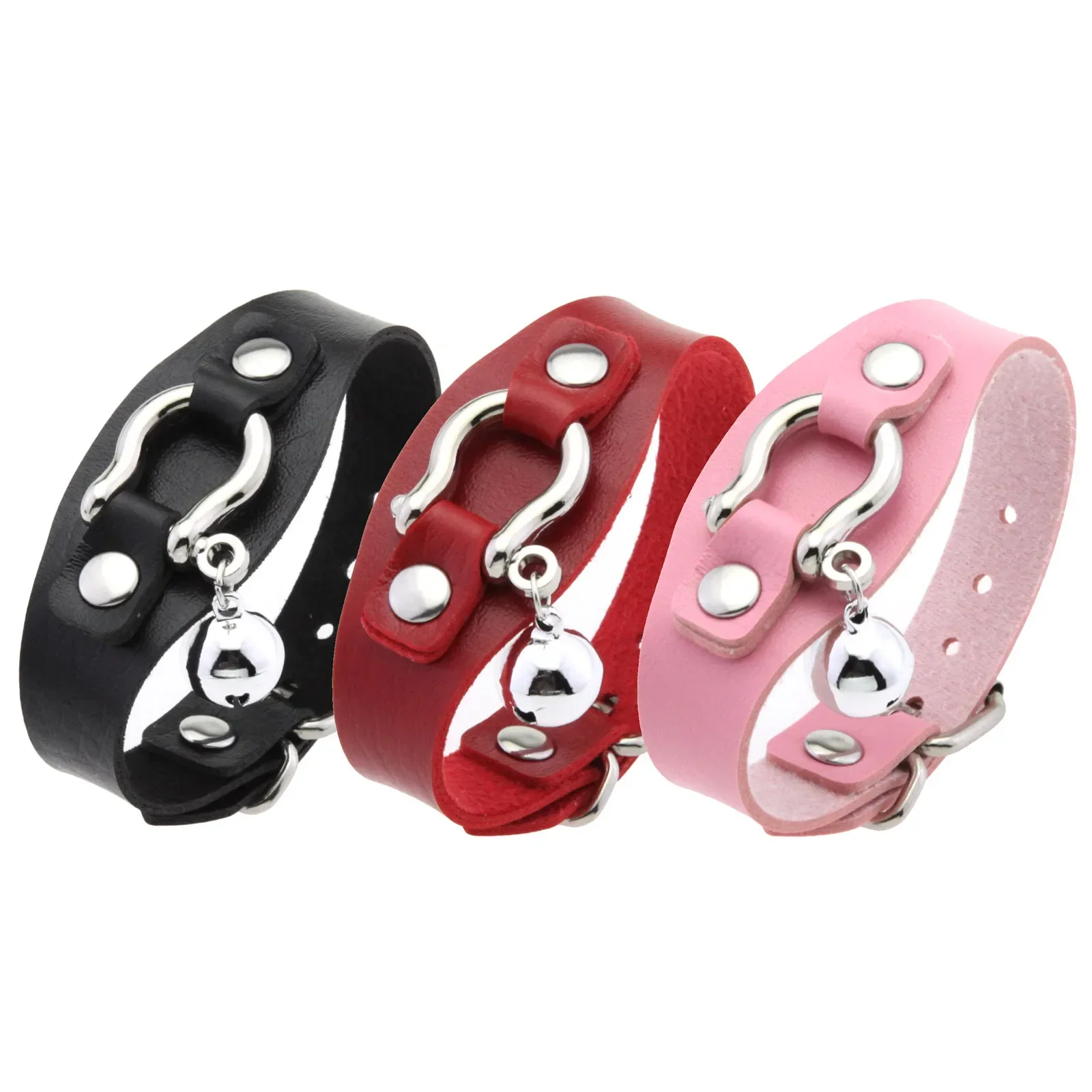 Classics Originality Simple Punk Individuality Couple Rock and roll Bell Fashion Wristband Bracelet Metal U-shape Go for a drive