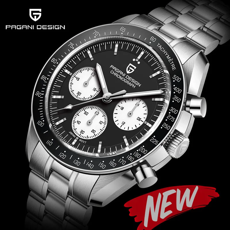 PAGANI DESIGN 2026 New PD1701 Men's Watches Luxury Quartz Watch Men Sport Speed Chronograph AR Sapphire Glass 100M Waterproof