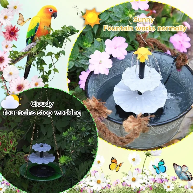 6W Three-layer Split Solar Powered Fountain Direct Drive Water Pump Garden Decoration Bird Bath Water Feeding Fountain Pump