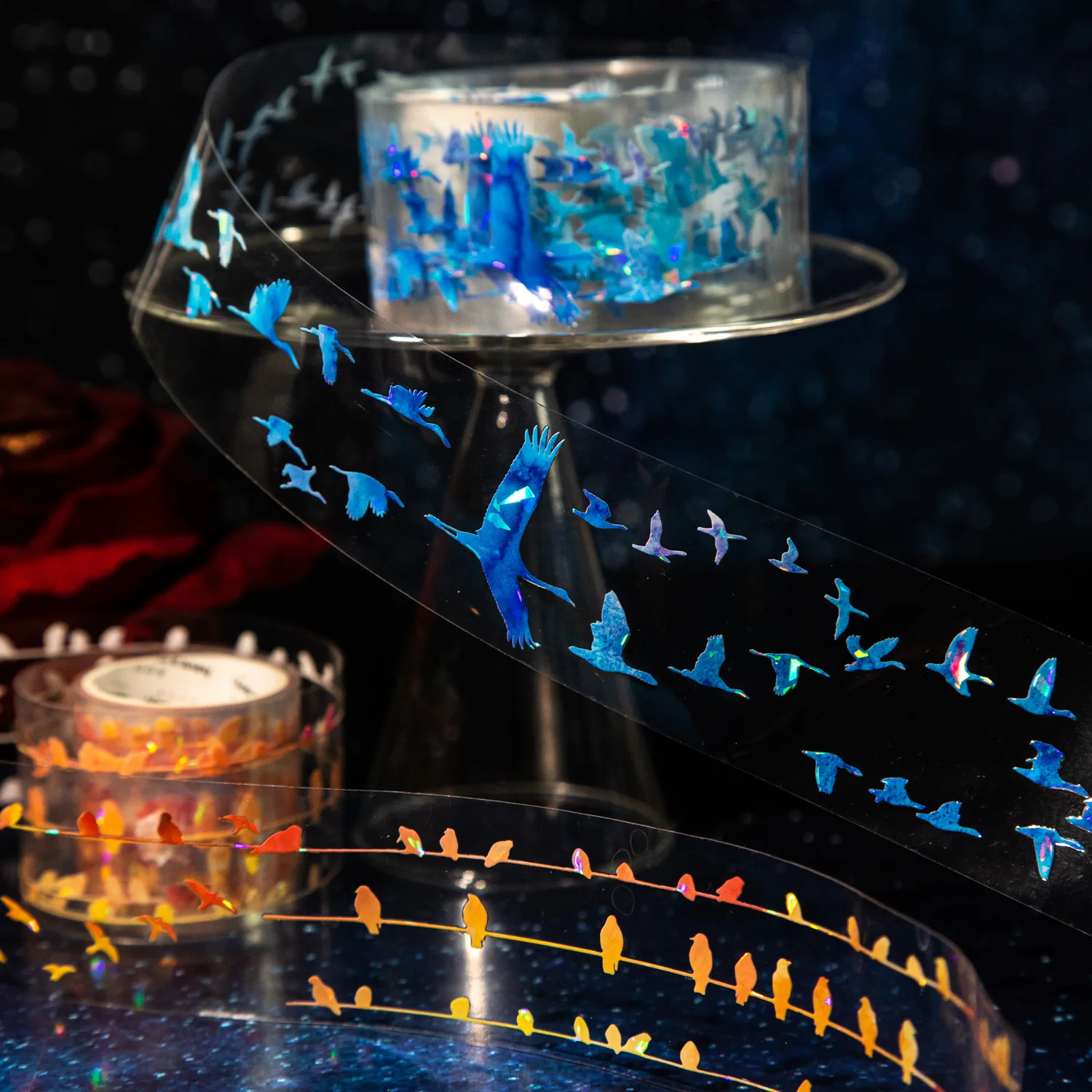 

1pcs/lot Decorative Adhesive Tapes Flying birds are hazy Junk Journal Japanese Masking Scrapbooking Stickers