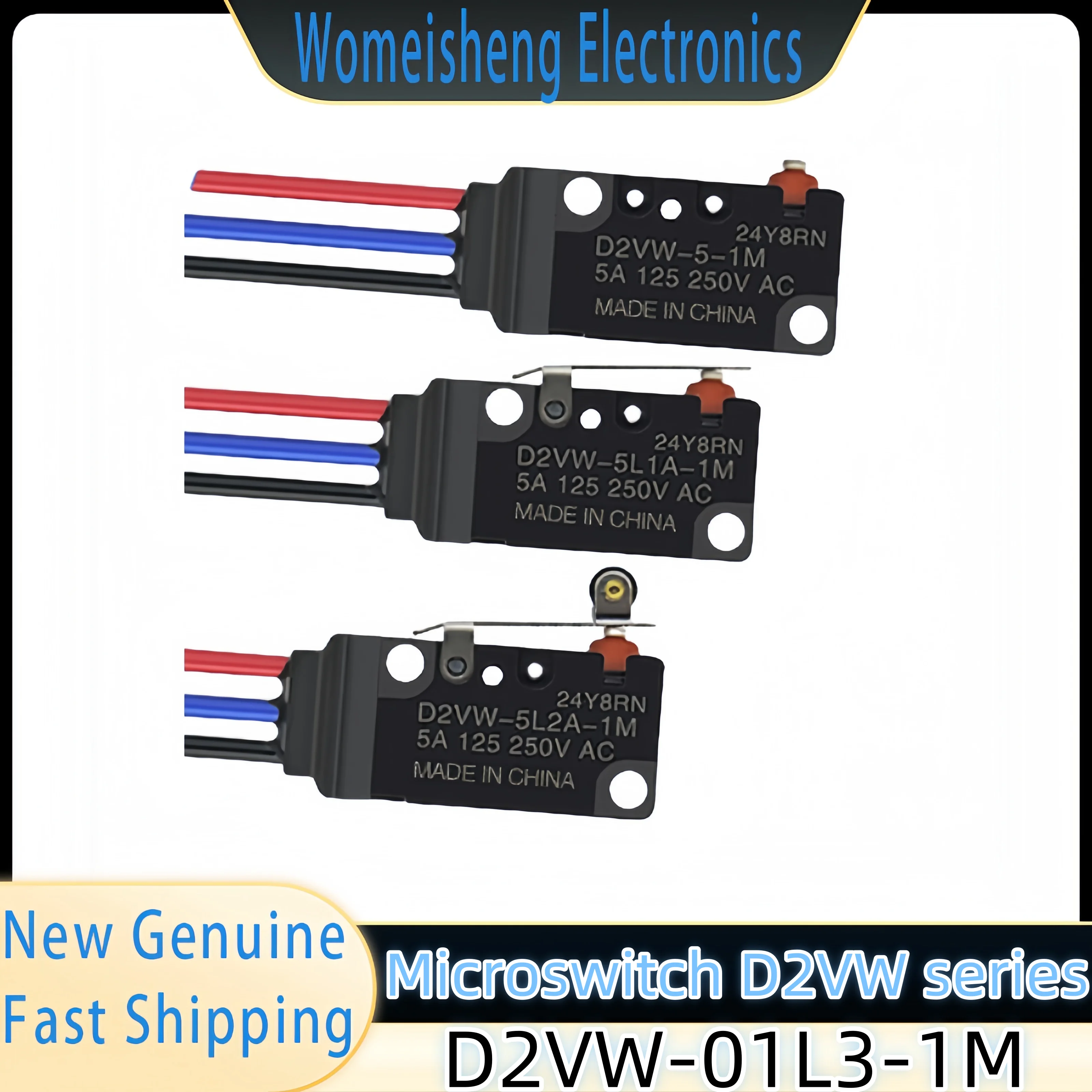 

New genuine micro switch D2VW-01L3-1M waterproof switch