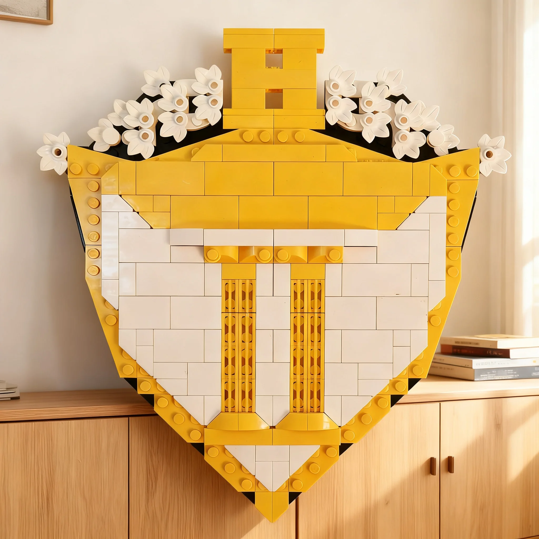 258pcs MOC Castle Shield Columns Model Christmas Gift Decorative Creative Collectible For Living Room Decoration