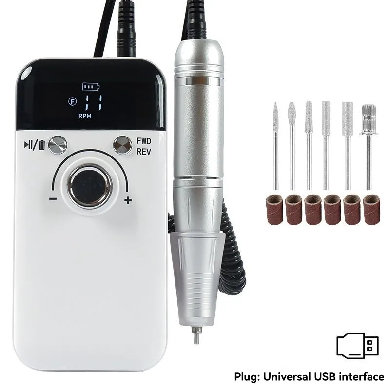 【RECOMMEND】V6 Manicure Device, Portable USB Rechargeable Professional Nail Grinder 45000 RPM