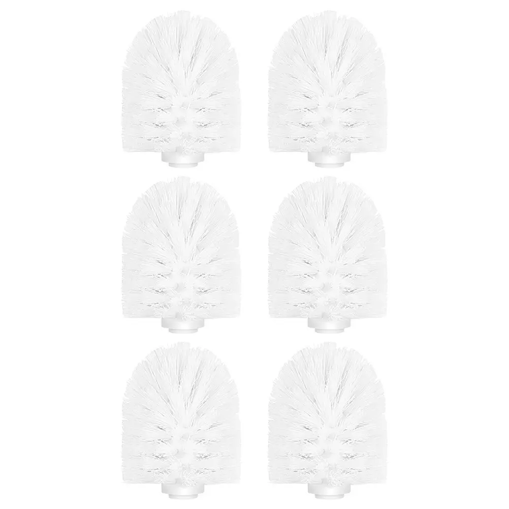 6Pcs Plastic Toilet Brush Replacement Heads Firm Dense Bristles for Household Bathroom Cleaning Supplies Brush Set