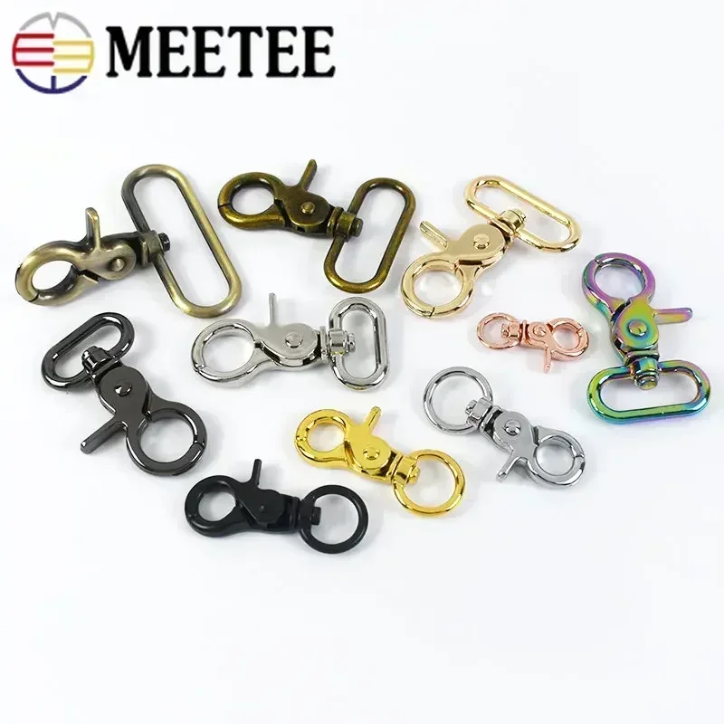 2/4/10pcs Meetee 20-50mm Luggage Strap Metal Buckles Bags Lobster Carbines Swivel Trigger Snap Hook Collar Clasp DIY Accessories