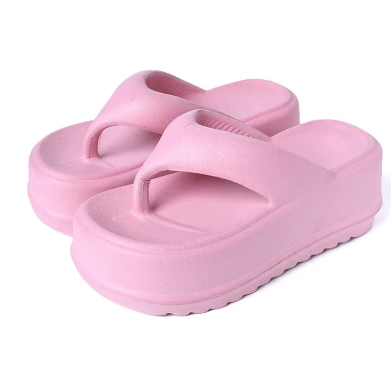 Hot Sale Platform High Heels Flip Flops Women Slippers Summer Shoe Eva Memory Foam Slides Orthopedic Clip Toe Beach Flat Sandals