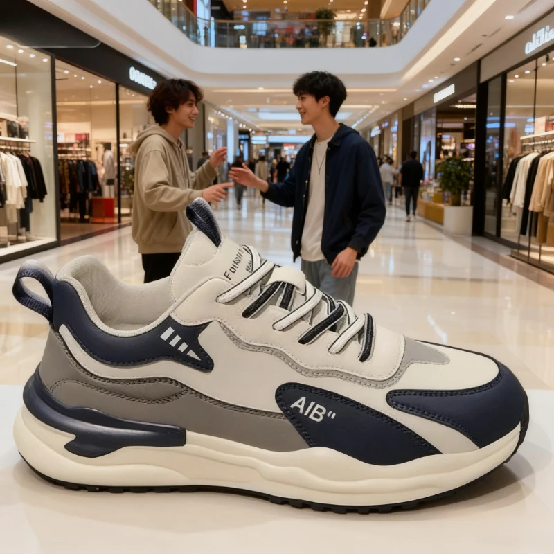 Męskie buty outdoorowe na cztery pory roku 2025, oddychające, modne buty trekkingowe, antypoślizgowe buty do skateboardingu z miękką podeszwą.