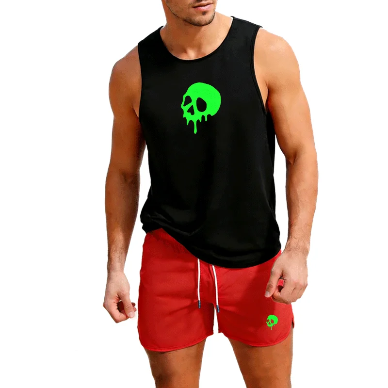 Fitness loose men tank top  sleeveless t-shirt fitness clothes basketball training vest men sport undershirt suit