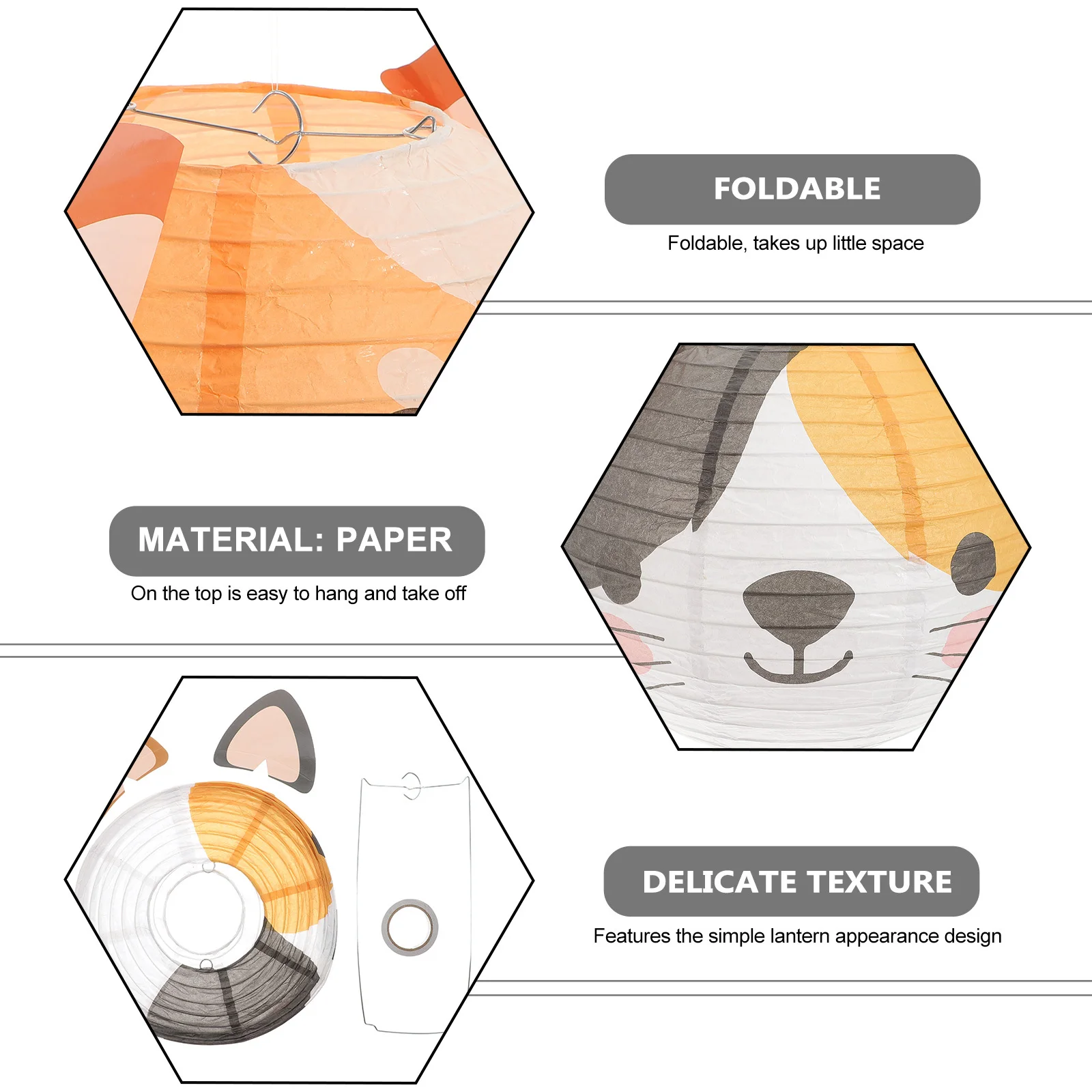 

5Pcs Cartoon Animals Paper Lanterns Folding Jungle Birthday Party Hanging Decorations Kids Party Supplies and Layout Props