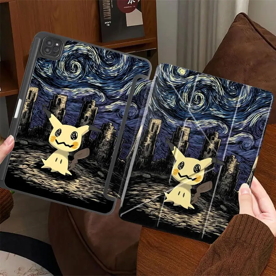 Pokemon Mimikyu Holder Cover Tablet Case For iPad Pro 11th 10th 9th 8th 7th 12.9inch Mini 6 7 Pro 2025 Air 4 5 M3 M2 1 2 M4