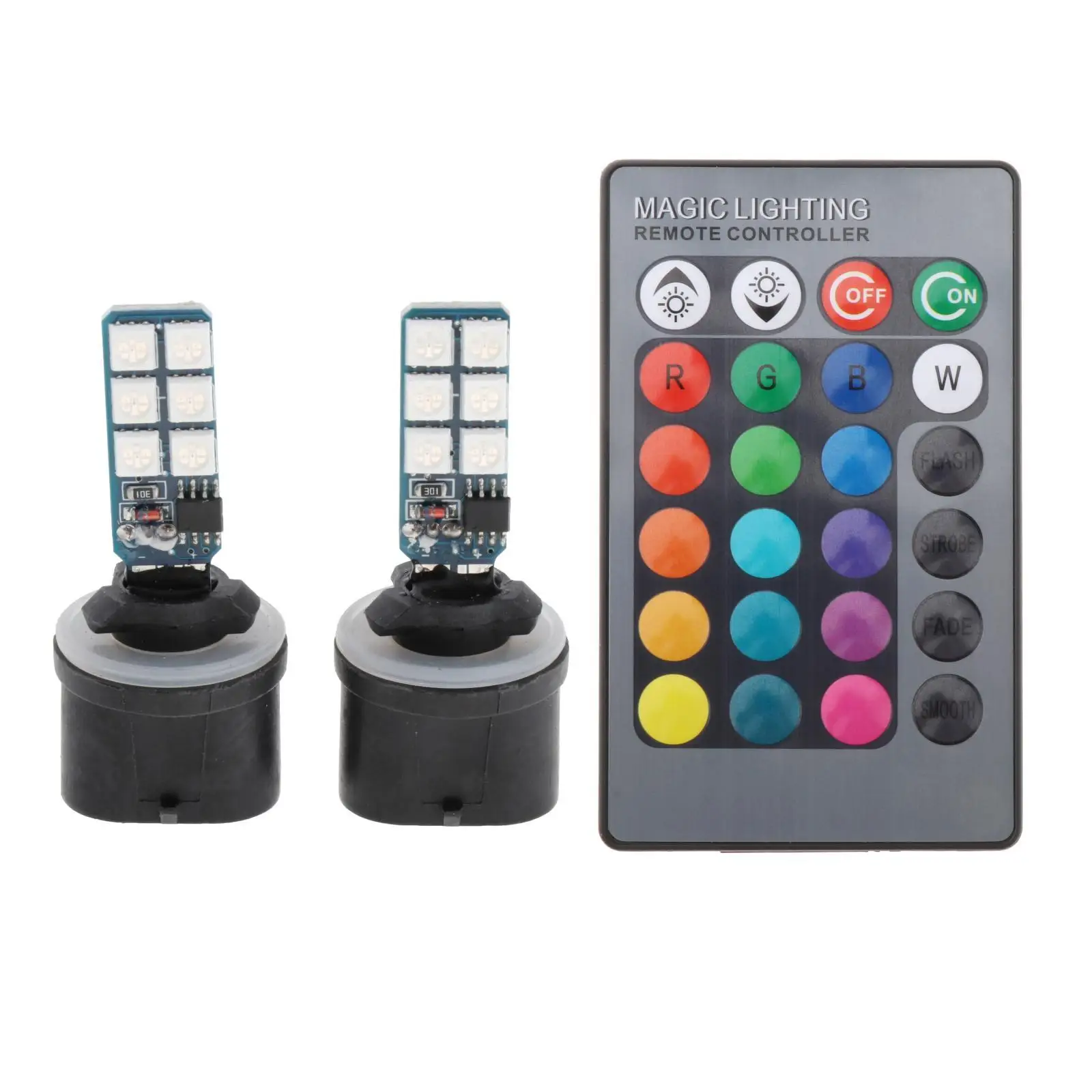 

Универсальные RGB LED лампы для фар и противотуманных фар с пультом ДУ, 12В-24В, сверхъяркие, для вождения в любую погоду