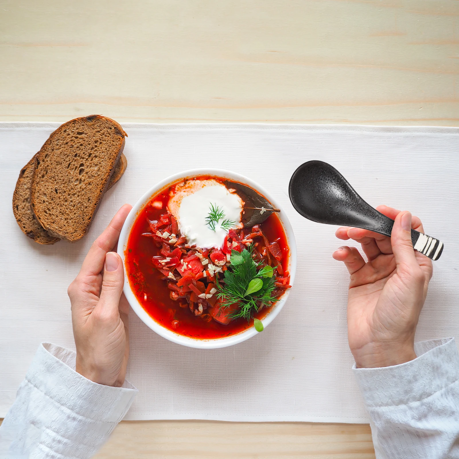 

5Pcs Ceramic Spoon Japanese Style Soup Rice Spoons Multipurpose Kitchen Tableware Home Porridge Rice Eating Spoon Restaurant