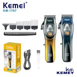 Kemei KM-1767 Professional Electric Hair Trimmers Lcd Digital Display USB Charging Hair Cutting Machine For Barber Shop